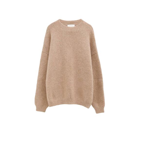 Lauren Manoogian Size 1 Small New Suri Alpaca Long Sleeve Crew Sweater Camel NWT - Picture 4 of 9